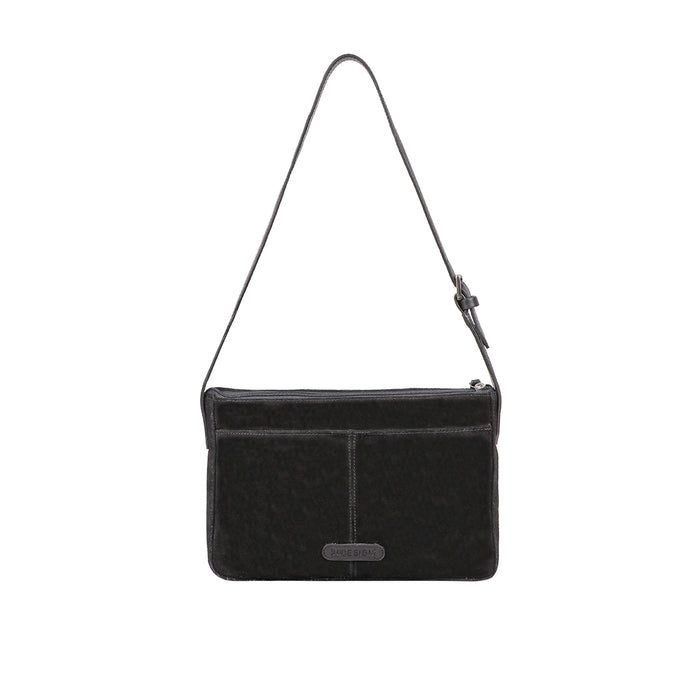 Amy 03 Black Leather Shoulder Bag