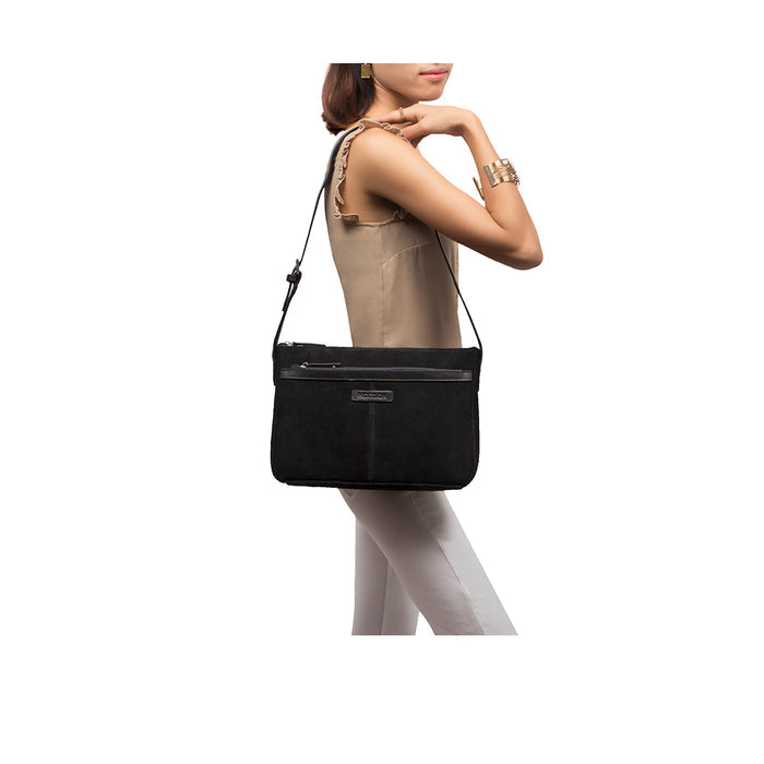 Amy 03 Black Leather Shoulder Bag
