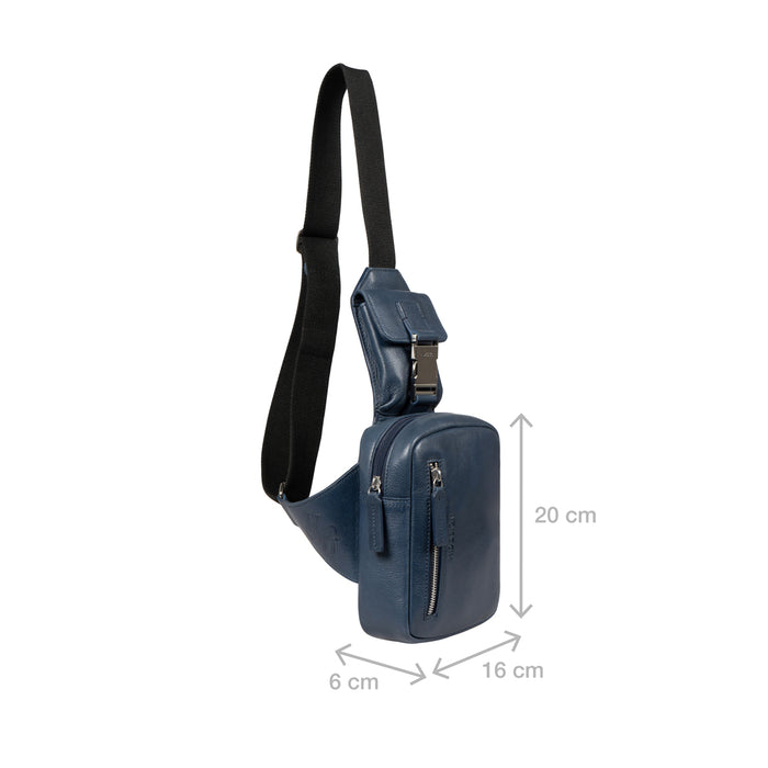 Andover 01 Blue Leather  Crossbody