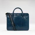 Andover 02 Blue Leather  Briefcase