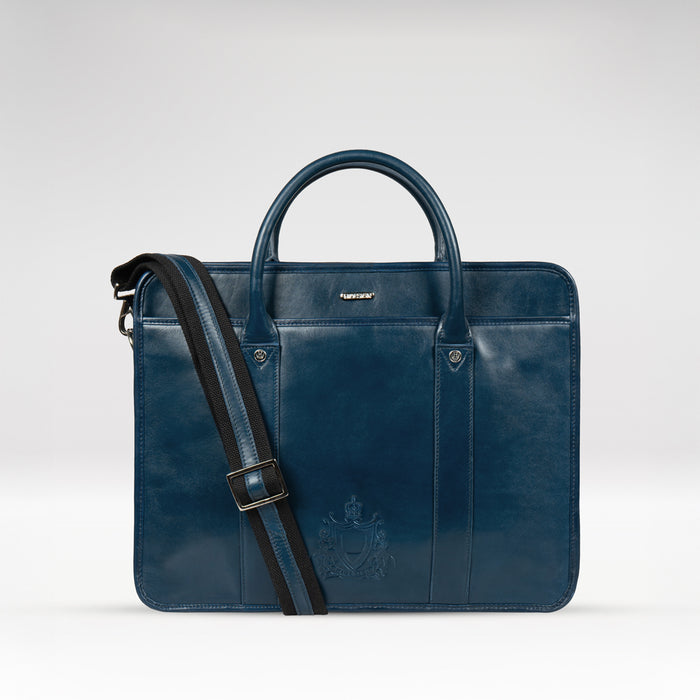 Andover 02 Blue Leather  Briefcase