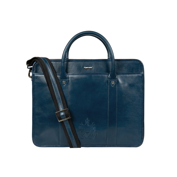 Andover 02 Blue Leather  Briefcase