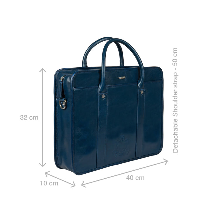 Andover 02 Blue Leather  Briefcase
