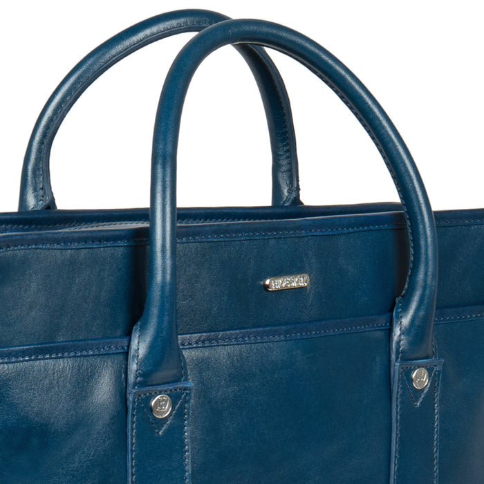 Andover 02 Blue Leather  Briefcase