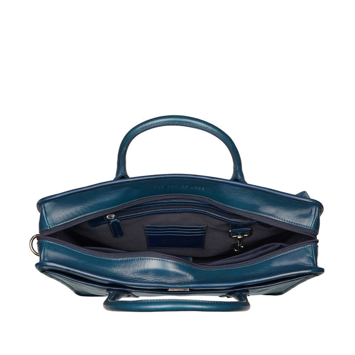 Andover 02 Blue Leather  Briefcase