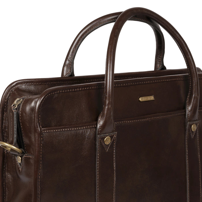 Andover 02 Brown Leather  Briefcase