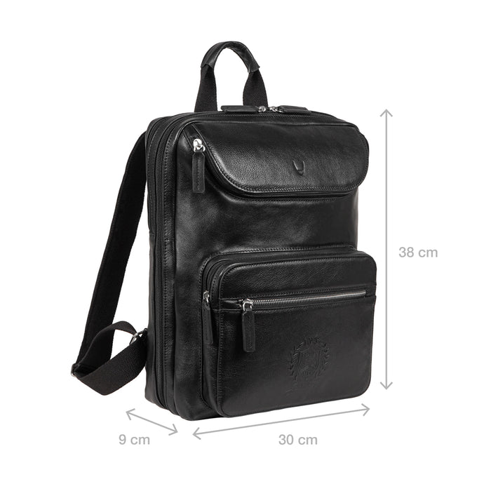 Andover 03 Black Leather  Backpack