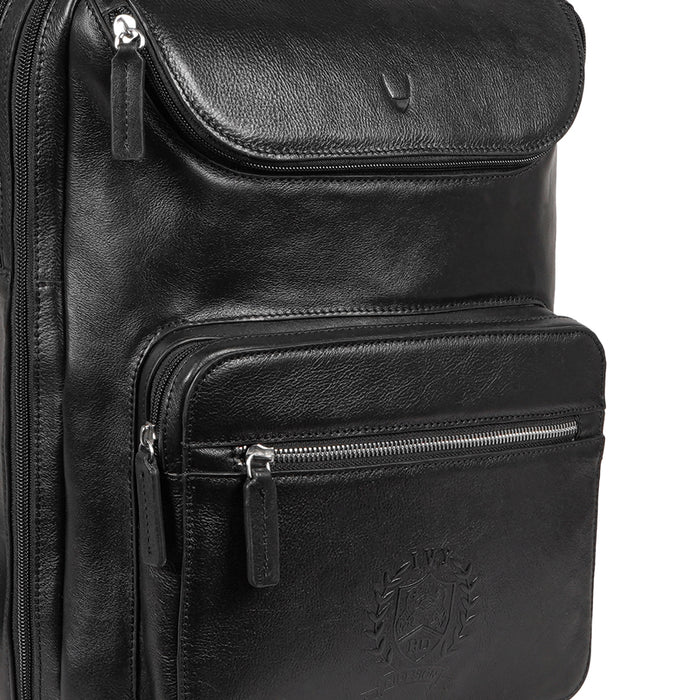Andover 03 Black Leather  Backpack