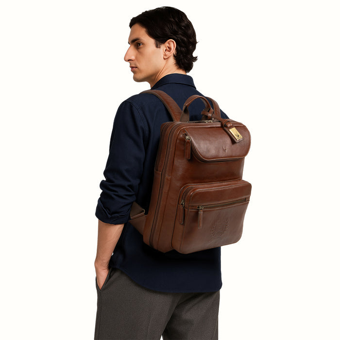 Andover 03 Tan Leather  Backpack