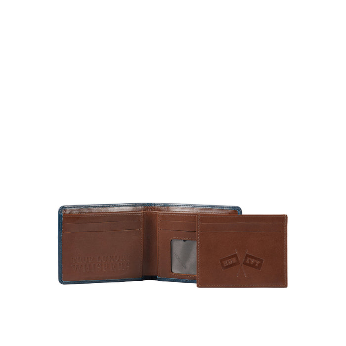 Andover W1 Blue Leather Bi-Fold Wallet