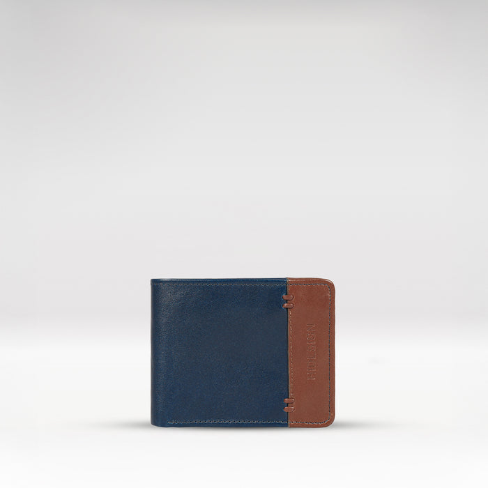 Andover W2 Blue Leather Trifold Wallet