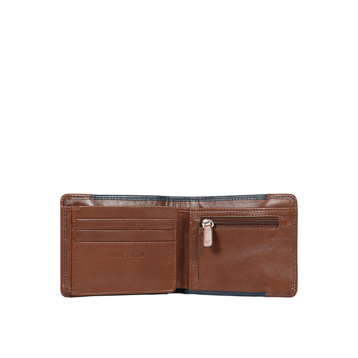 Andover W2 Blue Leather Trifold Wallet