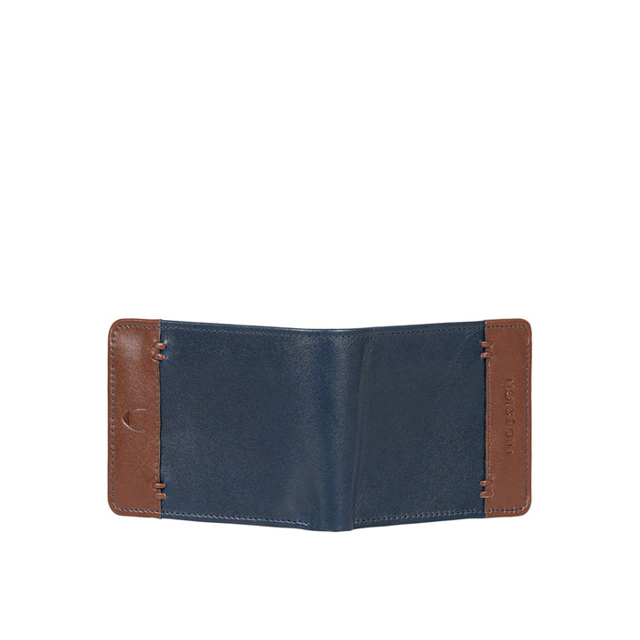 Andover W2 Blue Leather Trifold Wallet