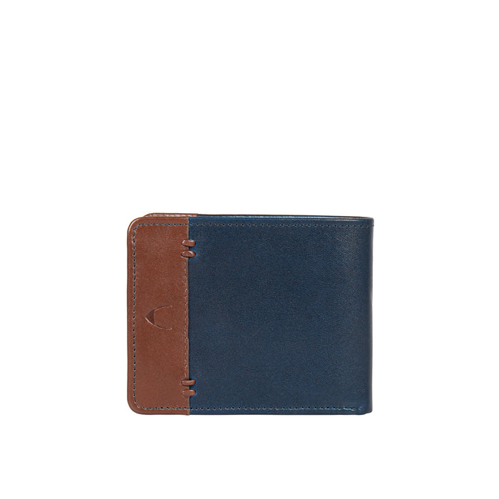 Andover W2 Blue Leather Trifold Wallet