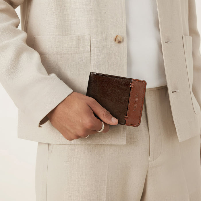 Andover W2 Brown Leather Trifold Wallet