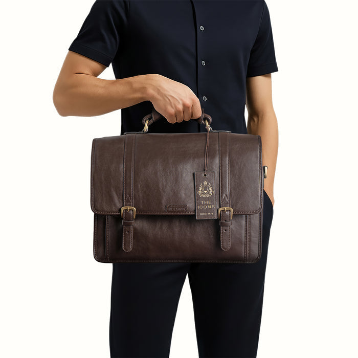 Andre 4215 Brown Leather  Briefcase