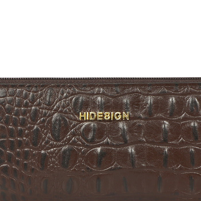 Angara W2 Sb Brown Leather Zip Around Wallet