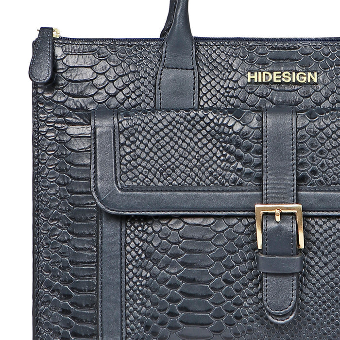 Angelina Sb 02 Blue Leather Laptop Bag