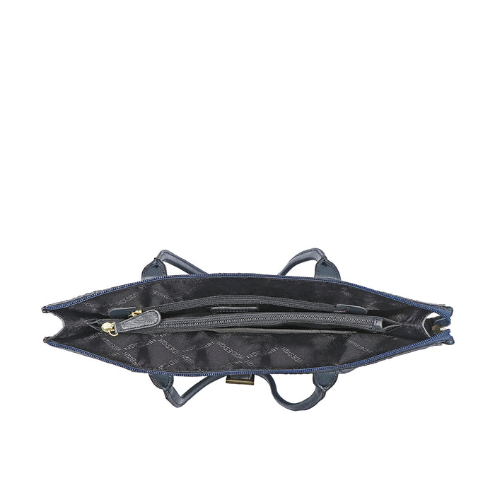 Angelina Sb 02 Blue Leather Laptop Bag