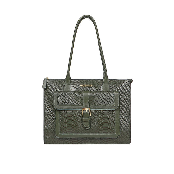 Angelina Sb 02 Green Leather Laptop Bag
