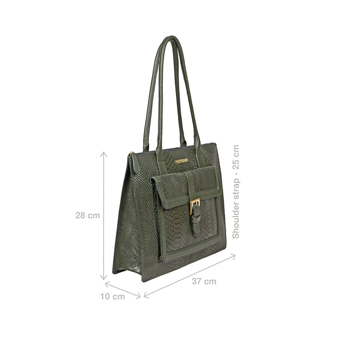 Angelina Sb 02 Green Leather Laptop Bag