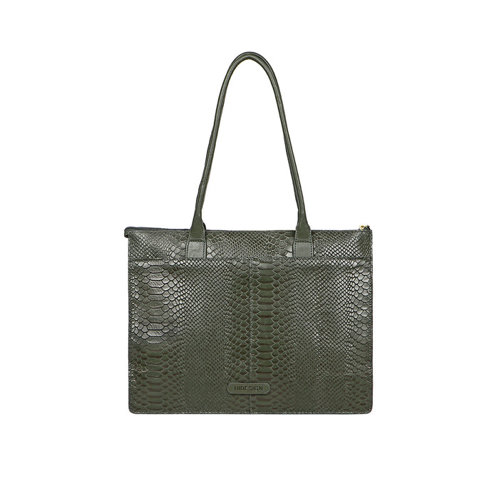 Angelina Sb 02 Green Leather Laptop Bag
