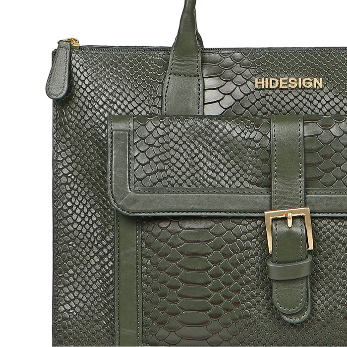 Angelina Sb 02 Green Leather Laptop Bag