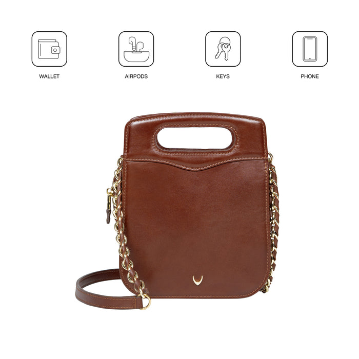 Antoinette 01 Brown Leather Crossbody