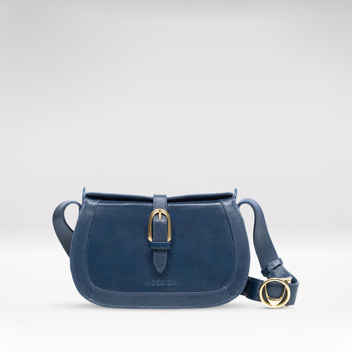 Antoinette 02 Blue Leather Shoulder Bag