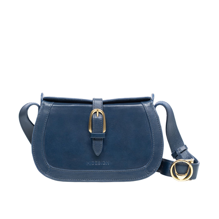 Antoinette 02 Blue Leather Shoulder Bag