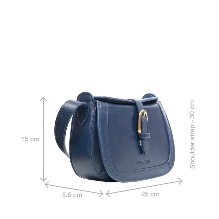 Antoinette 02 Blue Leather Shoulder Bag