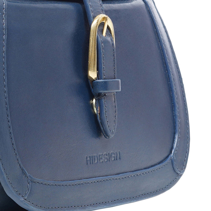 Antoinette 02 Blue Leather Shoulder Bag