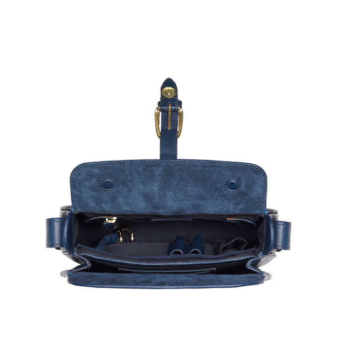 Antoinette 02 Blue Leather Shoulder Bag