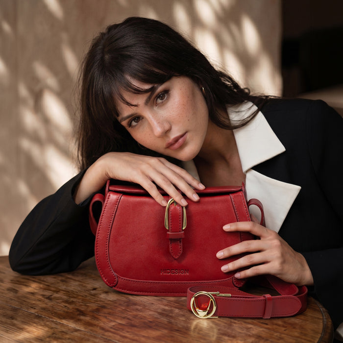 Antoinette 02 Red Leather Shoulder Bag
