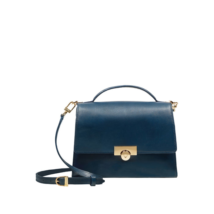 Antoinette 03 Blue Leather Shoulder Bag