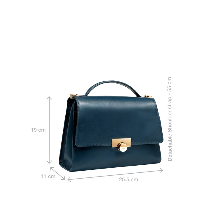 Antoinette 03 Blue Leather Shoulder Bag