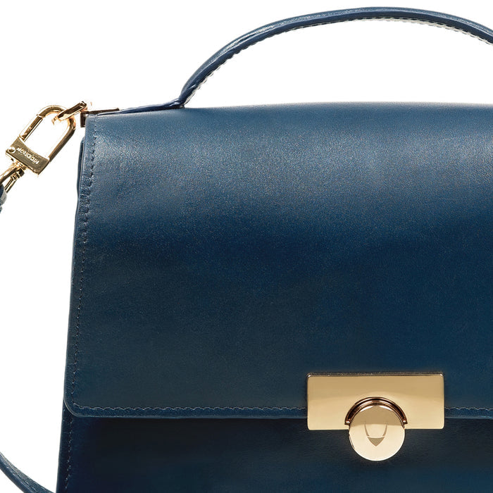Antoinette 03 Blue Leather Shoulder Bag
