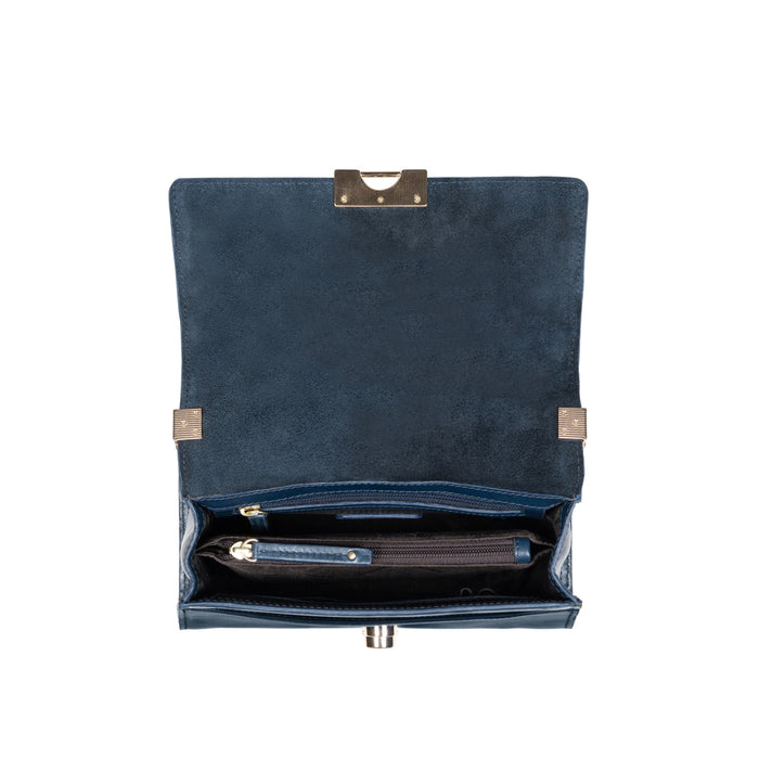 Antoinette 03 Blue Leather Shoulder Bag
