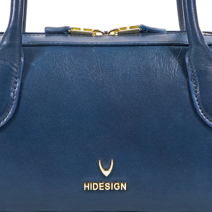 Antoinette 04 Blue Leather Shoulder Bag