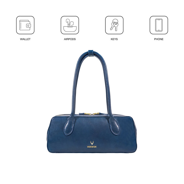Antoinette 04 Blue Leather Shoulder Bag