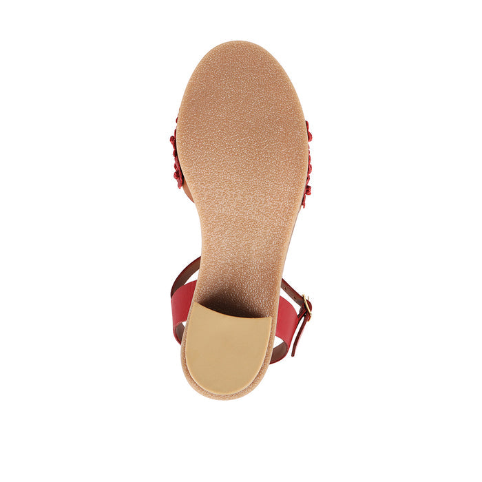 Aretha Women's Marsala Leather Strap Sandals
