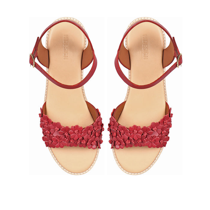 Aretha Women's Marsala Leather Strap Sandals