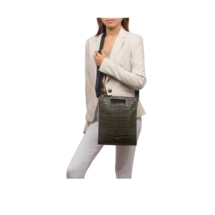 Arica 01 Green Leather Crossbody