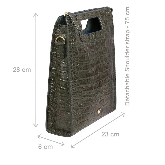Arica 01 Green Leather Crossbody