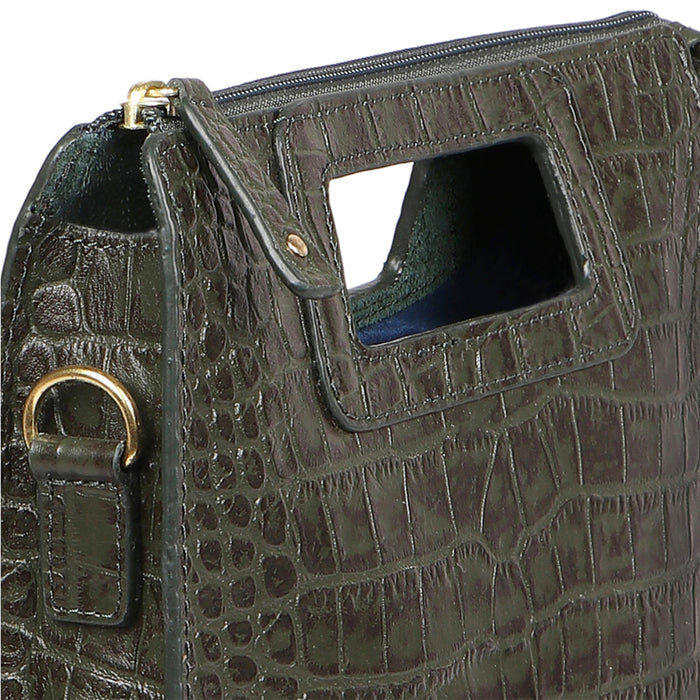 Arica 01 Green Leather Crossbody