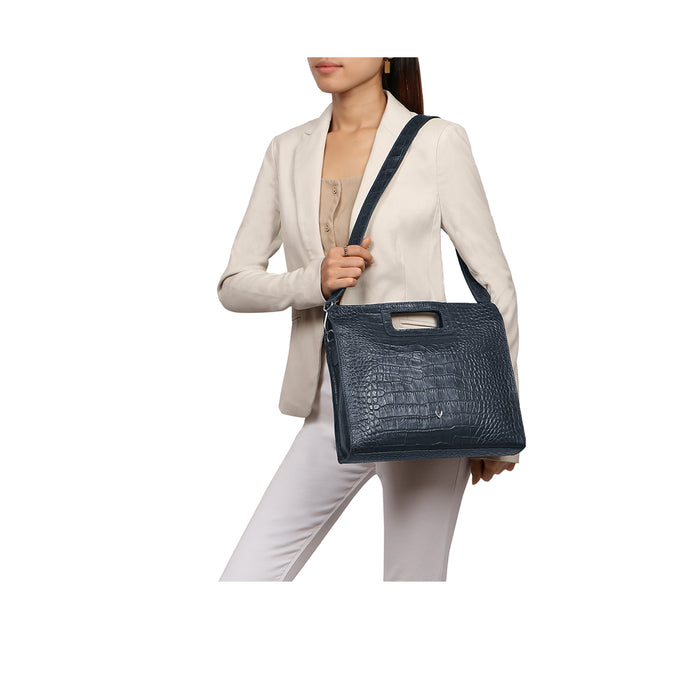 Arica 02 Blue Leather Crossbody
