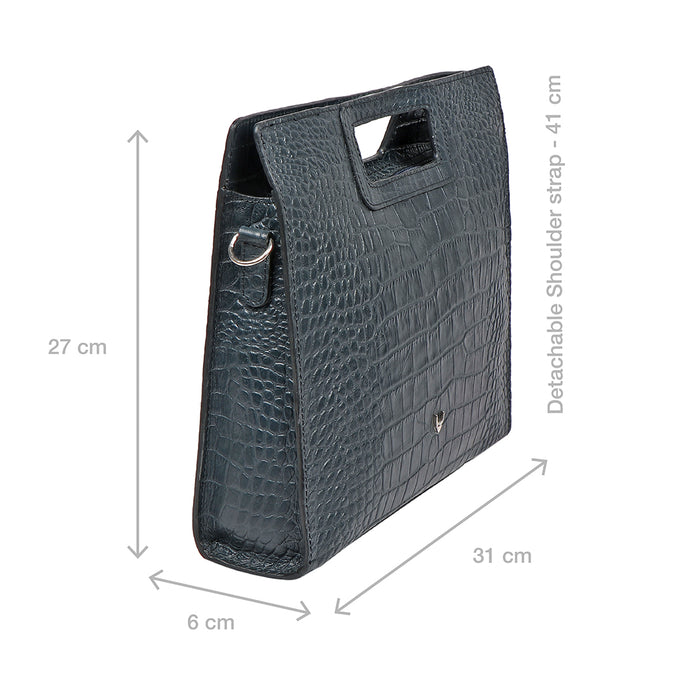 Arica 02 Blue Leather Crossbody