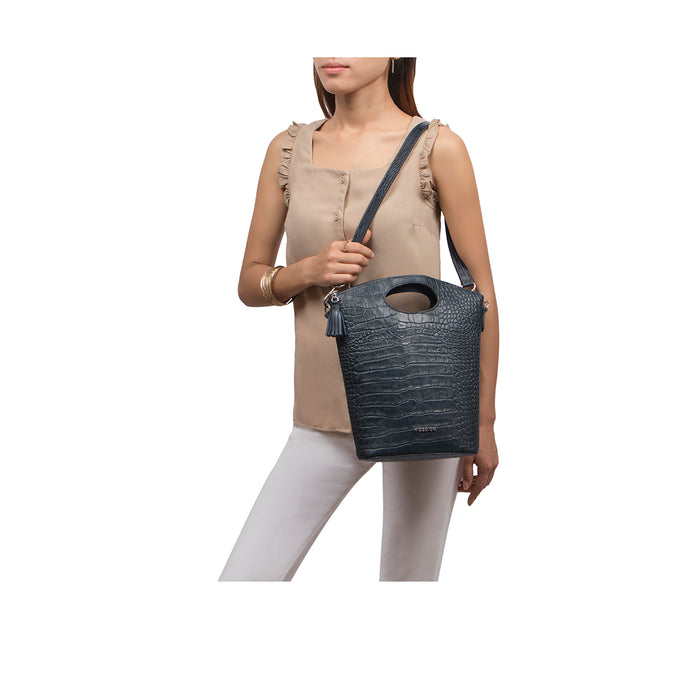 Arica 04 Blue Leather Crossbody
