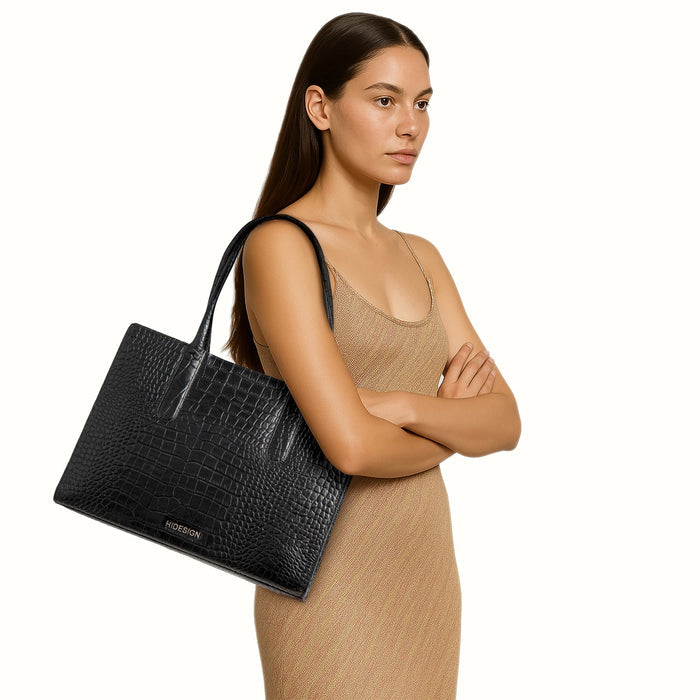 Arlette 02 Black Leather Shoulder Bag