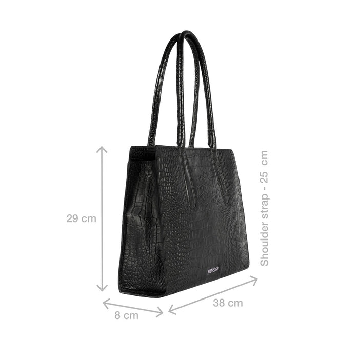 Arlette 02 Black Leather Shoulder Bag